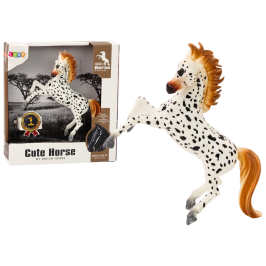 Horse Figurine White Horse with Polka Dots Standing Stable Farm Cute Horse