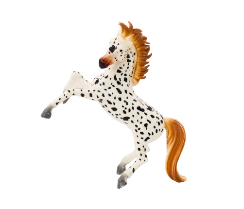 Horse Figurine White Horse with Polka Dots Standing Stable Farm Cute Horse