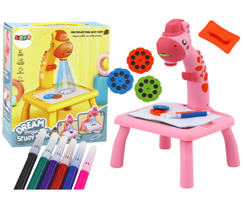 Projector Drawing Table Pink Giraffe Markers