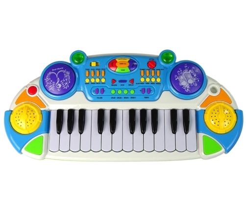 Organ Keyboard Chair Microphone Blue