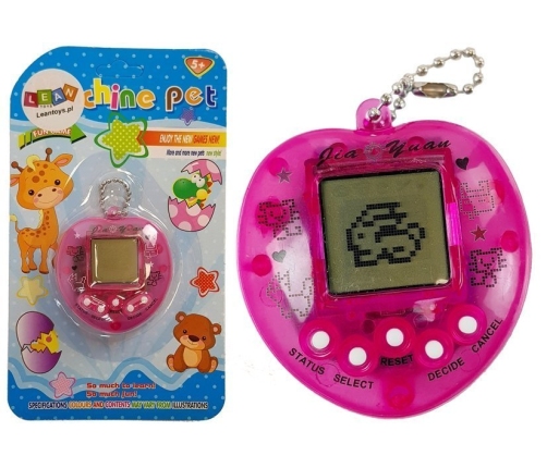 Electronic Animal Tamagotch Pink with short chain