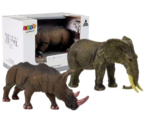 Figurine African Animals Rhinoceros Elephant