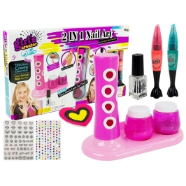 Nail Painting Set Glitter Dispenser Coloured Stickers