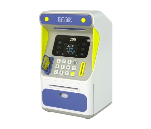 Cash Box Machine Face Recognition PIN Saving Blue