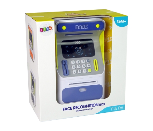 Cash Box Machine Face Recognition PIN Saving Blue