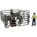 Four Donkey Farmer Fence Figure Set Grey