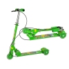 Three-wheeled Scooter Luminous LED wheels Green with Manual Brake