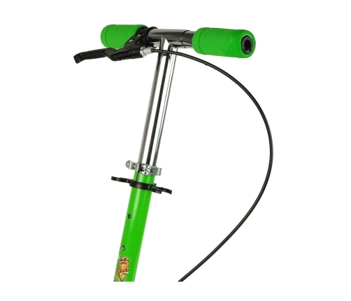 Three-wheeled Scooter Luminous LED wheels Green with Manual Brake