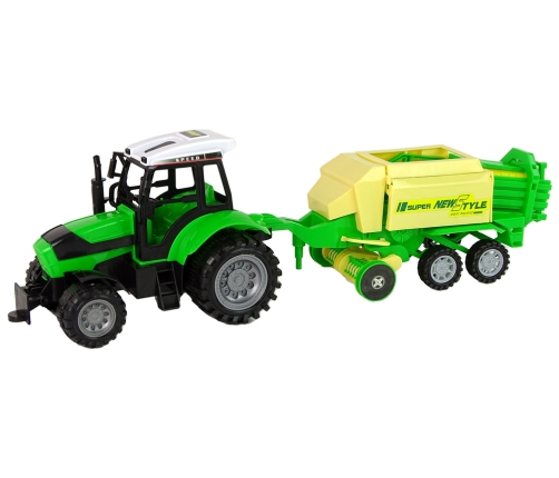 Green tractor with baler friction drive