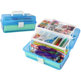 Blue Expandable Suitcase Set Artistic Creative Plastic DIY