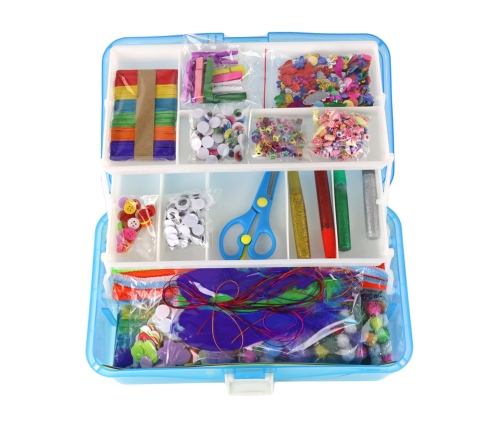 Blue Expandable Suitcase Set Artistic Creative Plastic DIY