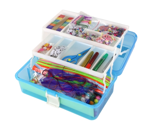 Blue Expandable Suitcase Set Artistic Creative Plastic DIY