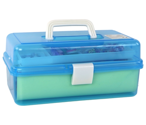 Blue Expandable Suitcase Set Artistic Creative Plastic DIY