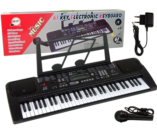 Keyboard With Microphone Musical Instrument Black