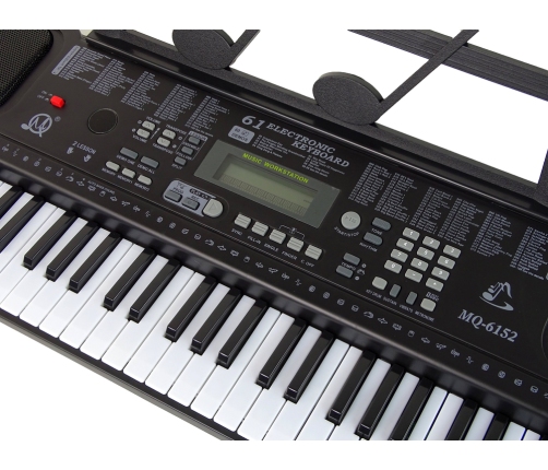 Keyboard With Microphone Musical Instrument Black