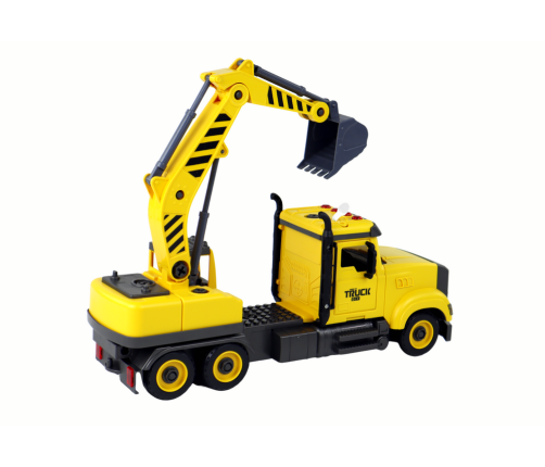 Crane Truck for Unscrewing and Turning Yellow