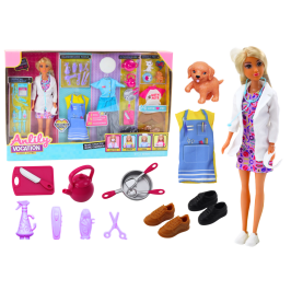 Anlily 4in1 doll Doctor Hairdresser Cook Animals Clothes Accessories