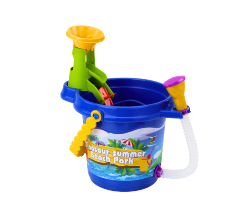 Sand Bucket Set with Shower, Spatula, Rake, Molds, Dinosaurs