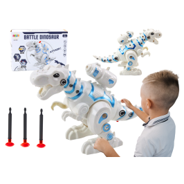 Robot Dinosaur with Dart Launcher Lights Sounds White