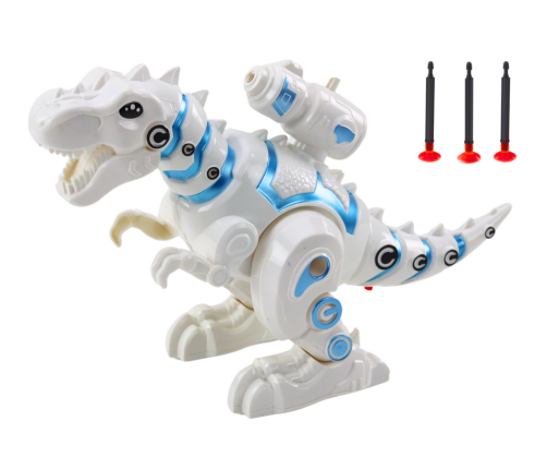 Robot Dinosaur with Dart Launcher Lights Sounds White