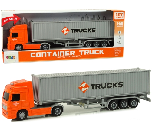 Orange Friction Drive Truck 1:50 Lights Sound