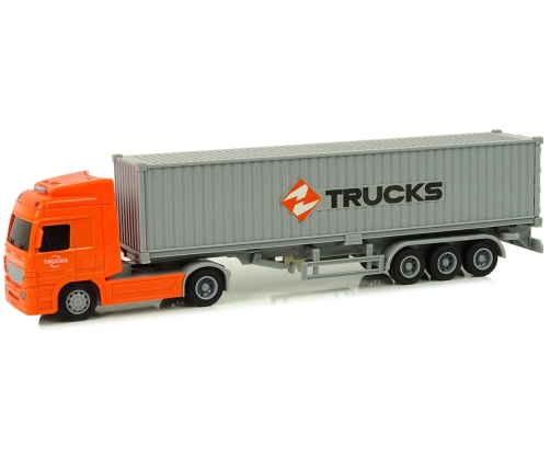 Orange Friction Drive Truck 1:50 Lights Sound