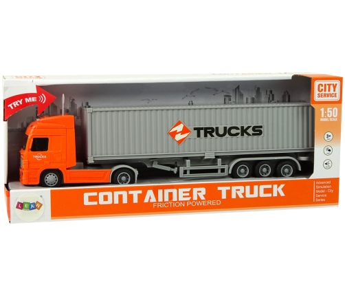 Orange Friction Drive Truck 1:50 Lights Sound