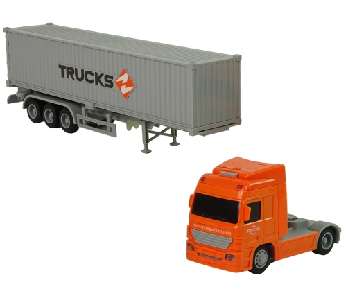 Orange Friction Drive Truck 1:50 Lights Sound