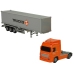 Orange Friction Drive Truck 1:50 Lights Sound