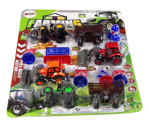 Farm Set of Farm Machines Tractors Road Accessories