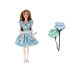 Children's Doll Emily Spring Long Hair Blue Flower Dress