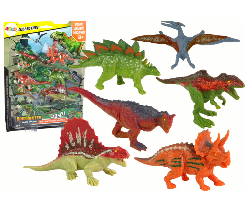 Set of Dinosaur Figurines 6 pieces Colorful