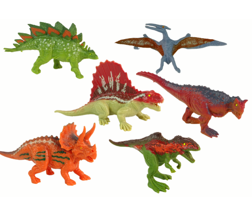 Set of Dinosaur Figurines 6 pieces Colorful