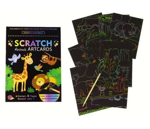 Scratch Coloring Book For Kids ZOO Animals