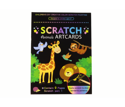 Scratch Coloring Book For Kids ZOO Animals