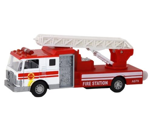 Fire Truck With Friction Drive Sound Extendable Ladder