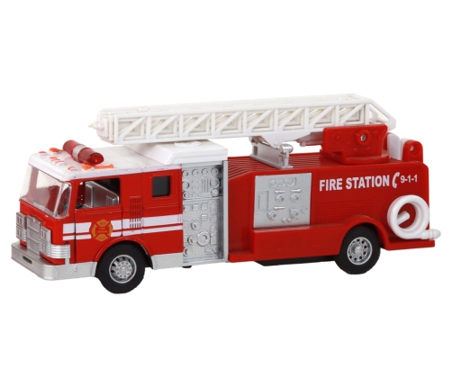 Fire Truck With Friction Drive Sound Extendable Ladder