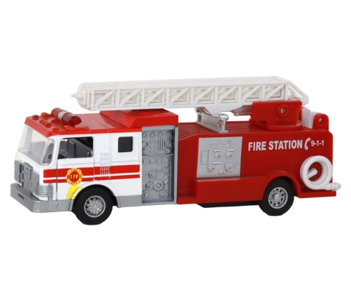 Fire Truck With Friction Drive Sound Extendable Ladder