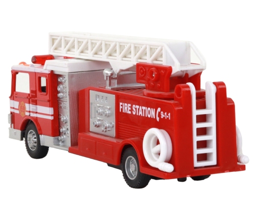 Fire Truck With Friction Drive Sound Extendable Ladder