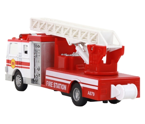 Fire Truck With Friction Drive Sound Extendable Ladder