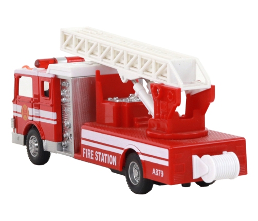 Fire Truck With Friction Drive Sound Extendable Ladder