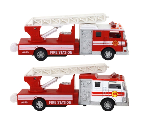 Fire Truck With Friction Drive Sound Extendable Ladder