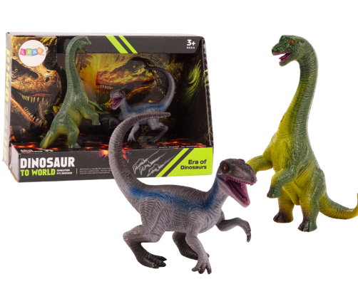 Set of Dinosaur Figures Brachinosaurus Velociraptor 2l