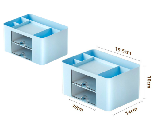 Desk Storage Organizer Drawers Blue