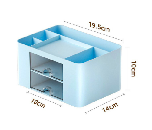 Desk Storage Organizer Drawers Blue