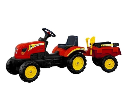 Bērnu pedāļu traktors ar piekabi Red 135 cm