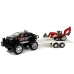 Set of Vehicles with Friction Off- road Car Black and Excavator