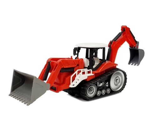 Set of Vehicles with Friction Off- road Car Black and Excavator