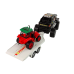 Set of Vehicles with Friction Off- road Car Black and Excavator