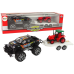 Set of Vehicles with Friction Off- road Car Black and Excavator